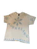 XL short sleeve light blue/white