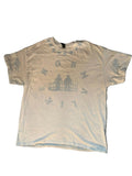 XL short sleeve light blue/white