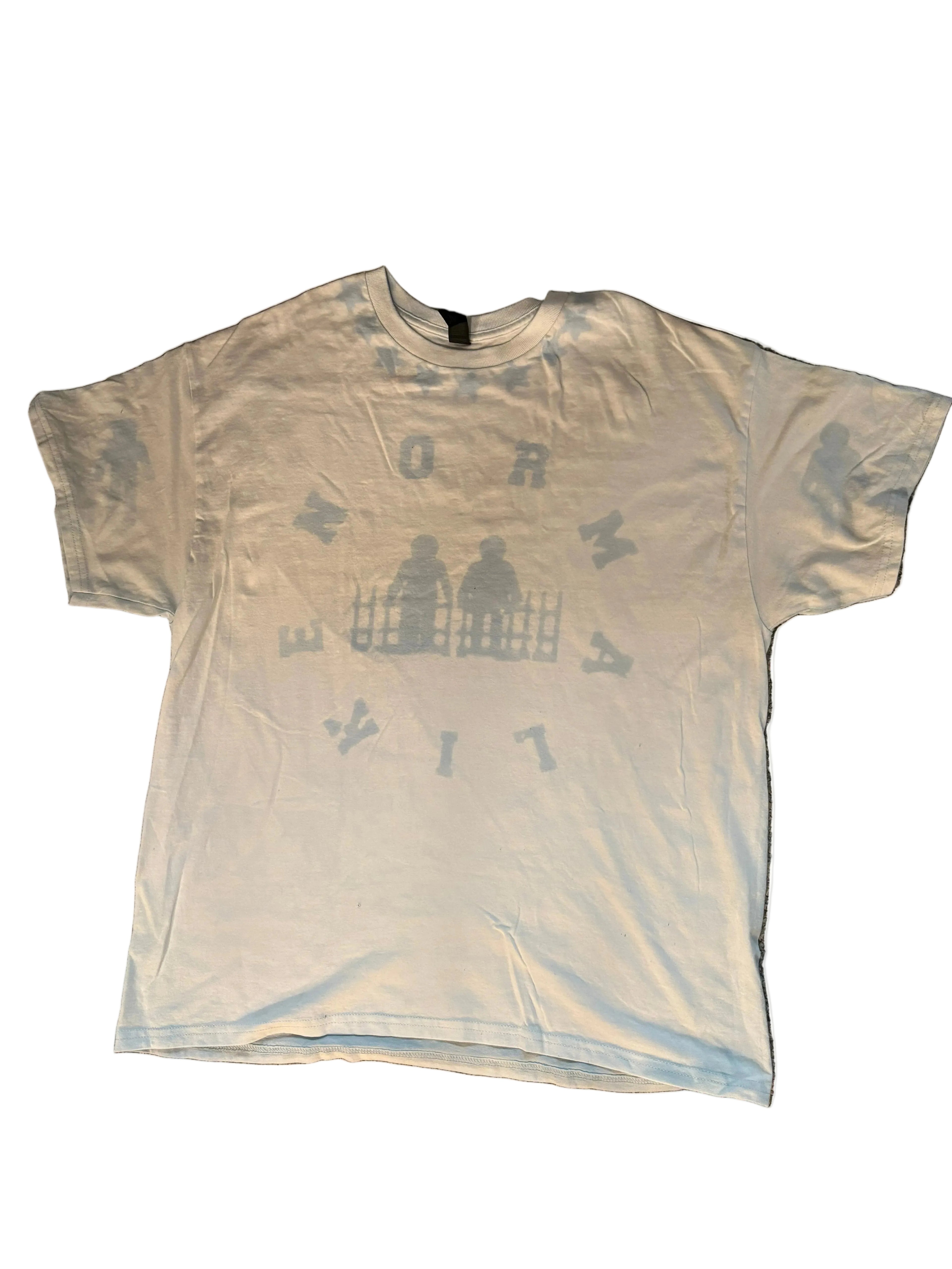XL short sleeve light blue/white